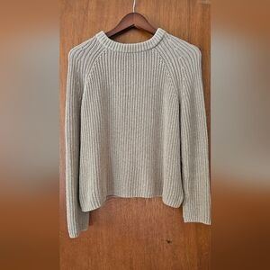 Quince Fishermans Crew 100% Organic Cotton Sweater Camel Size Medium